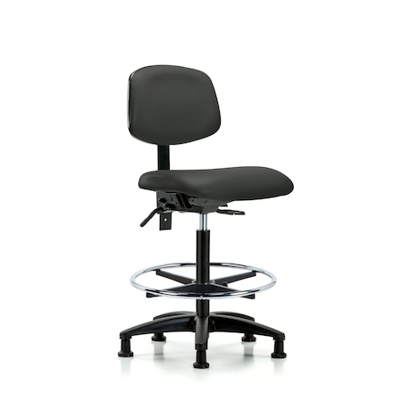 Blue Ridge Ergonomics Chair, Fab, Med Bench, RT Tilt AA Cast, Blk, No Arms, 26" to 35" Height, Charcoal BR-VHBCH-RG-T0-A0-CF-RG-8605
