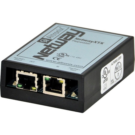 Altronix PoE Repeater, Black, 1"H x 2-1/2"W, Plastic NETWAYXTX