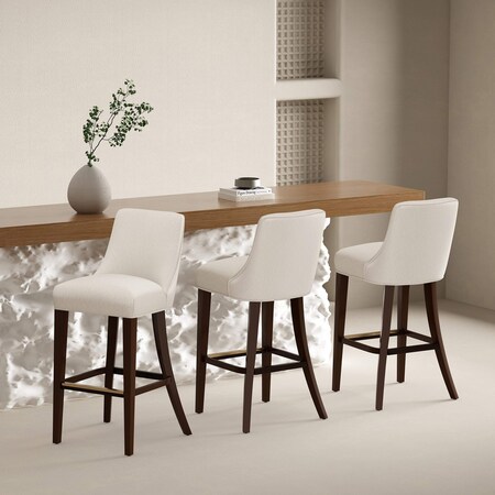 Manhattan Comfort Beever Barstool in Cream - Set of 3 3-BS027-CR