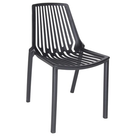 Leisuremod Acken Plastic Dining Side Chair, Black ACK18BL