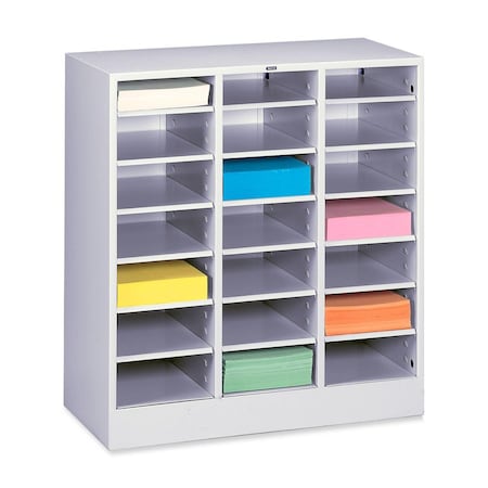 Tennsco Literature Sorter 21 Compartments, 30-5/8"W x 14-1/4"D Light Gray 5075LGY