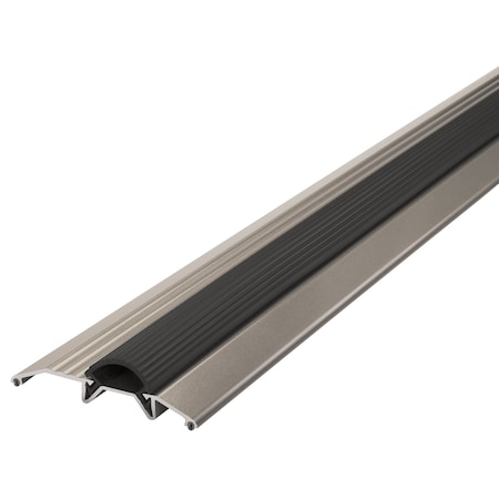 M-D Building Products 3-3/4 in. x 3/4 in. x 36 in. Satin Nickel Aluminum and Vinyl Heavy-Duty Low-Profile Threshold 49004