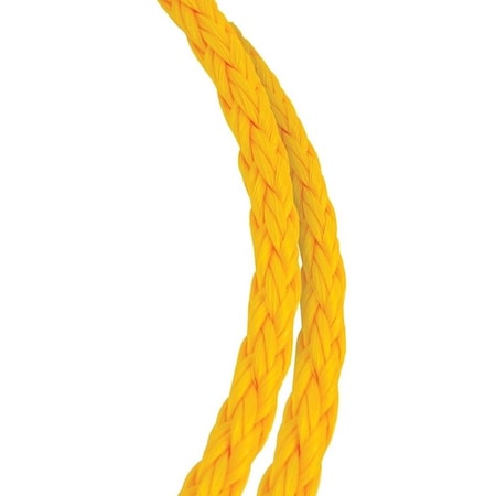 Baron Rope, 1/2 in Dia, 300 ft L, 289 lb Working Load, Polypropylene, Yellow 54616