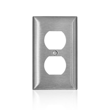 Leviton WallPlate, DuplexOutlet, StainlessSteel SS8-40