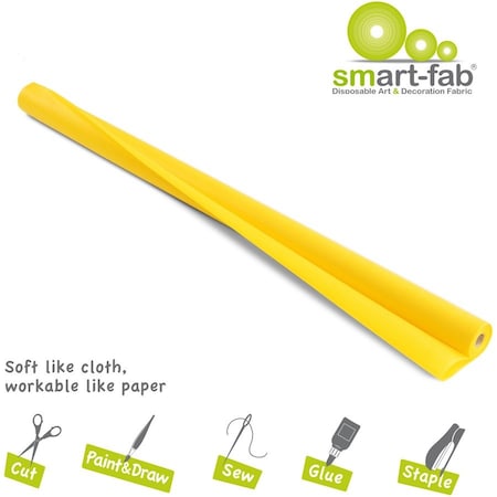 Smart-Fab Disposable Art & Decoration Fabric, Yellow, 48" x 40ft Roll 1U384804070