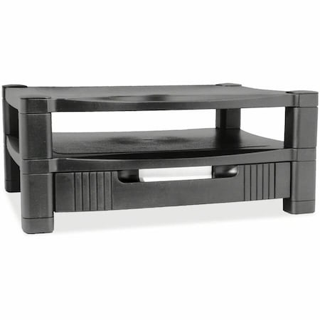Kantek Two-Level Stand, w/Drawer, Black MS480