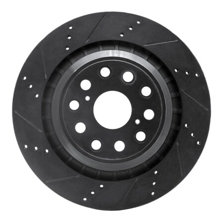 Dynamic Friction Co DFC Brake Rotor - Drilled and Slotted - Black 633-75021D