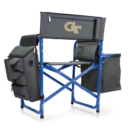 Picnic Time Family Of Brands NCAA Georgia Tech Yellow Jackets Fusion Camping Chair with Side Table and Soft Cooler 807-00-639-194-0