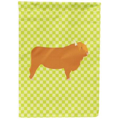 Carolines Treasures Highland Cow Green Canvas House Flag , Green BB7646CHF