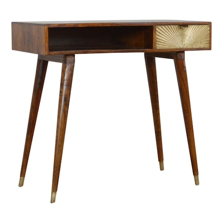 Homeroots 35" Brown Solid Wood Writing Desk 723448