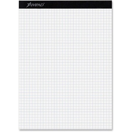 Ampad/ Of Amercn Pd&Ppr Ampad, QUAD DOUBLE SHEET PAD, 4 SQ/IN QUADRILLE RULE, 8.5 X 11.75, WHITE, 100 SHEETS 20210