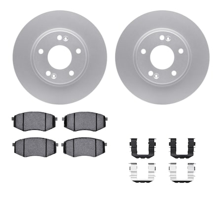 Dynamic Friction Co DFC GEOSPEC Coated Rotors with 5000 Brake Pads - Ceramic and Hardware 4512-03106