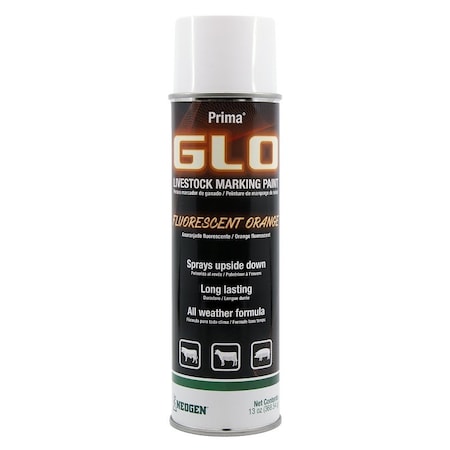 Neogen Ideal Prima 043-338389 Spray-On Glo Livestock Mark Paint, Orange, 12, Case 338389