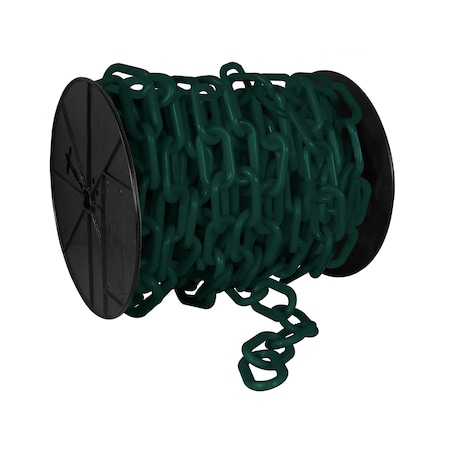 Mr. Chain 3" x 60' Evergreen Plastic Safety Chain - Reel 80154