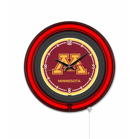Holland Bar Stool University of Minnesota 15 Double Neon Wall Clock Clk15BK