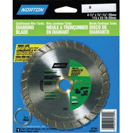 Norton Co 2790 4.5 in. Turbo Continuous Rim Diamond Blade 76607027900
