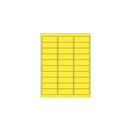 Bubblefast 2 5/8 x 1'' Yellow Rectangle Laser Labels-30 Labels per Sheet BFLL173Y