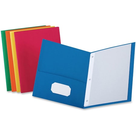 Tops Business Forms Oxford, Twin-Pocket Folders With 3 Fasteners, Letter, 1/2in Capacity, Assorted, 25PK 57713