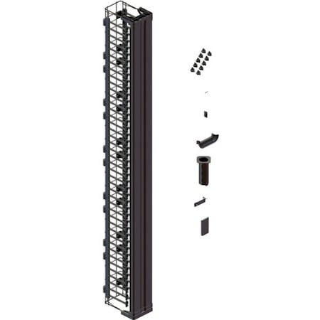 Ortronics MM20, VERTICAL CABLE MGMT CAGE, W/DOOR 6.45" X 10.26" X 76.94", BLACK MM20VMD706-B