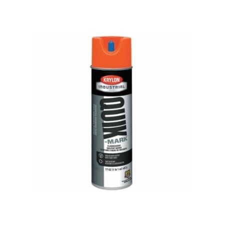 Krylon Industrial Quik-Mark, Solvent-Based Inverted Marking Paint, 17 oz wt, Aerosol Can, Fluorescent Orange, 12PK 425-A03702007