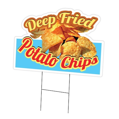 Signmission Deep Fried Potato Chips Die Cut Yard & Stake outdoor plastic window, 1216-Deep Fried Potato Chips C-DC-1216-DS-Deep Fried Potato Chips19