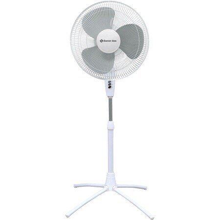 Comfort Zone Oscillating Pedestal Fan With Quad-Pod Folding Base CZST185WT-EC