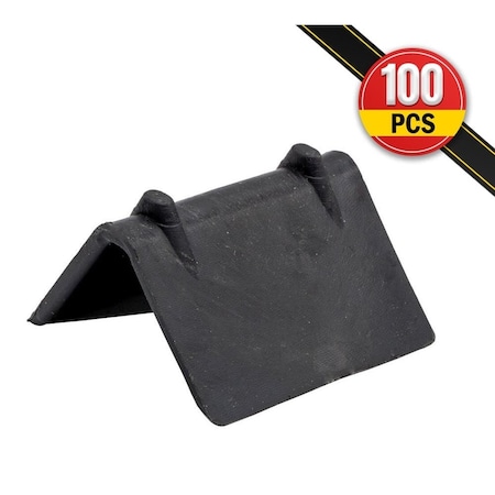 Mytee Products 100Pcs Black Plastic Packaging Edge Protector, V-Shaped Edge Guard for Packaging PPCP