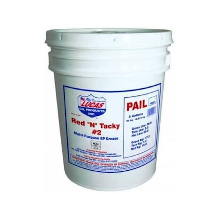 Lucas Oil Tacky Grease, 35 lb, Pail, Red 10027