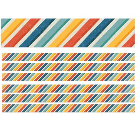 Eureka Adventurer Stripes Deco Trim, 37 Feet Per Pack, 6PK 845668