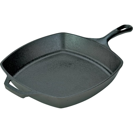 Lodge Seasoned Skillet, 10-1/2 in Dia, Iron, Black L8SQ3