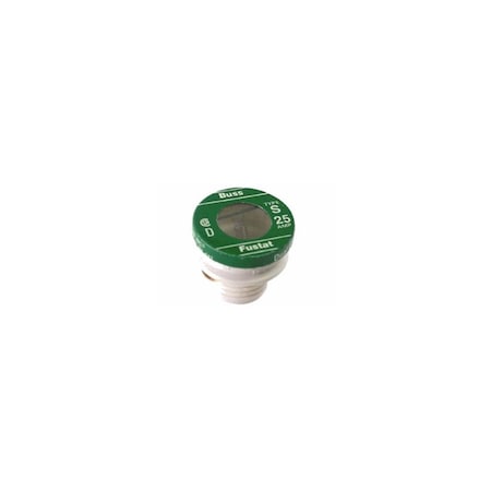 Eaton Bussmann Plug Fuse, Type S, Time Delay, 25-Amp Pair BP/S-25