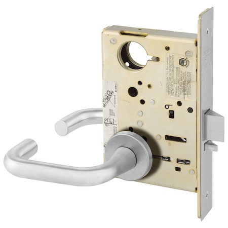 Sargent Grade 1 Classroom Mortise Lock, J - Lever, LN - Rose, Field Reversible, Less Cylinder, ASA Strike,  LC-8237 LNJ 26D