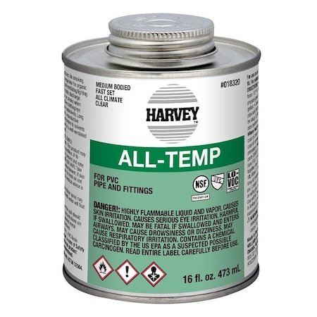 Harvey PVC CEMENT ALL WEATHER 16OZ CLEAR 018320-12