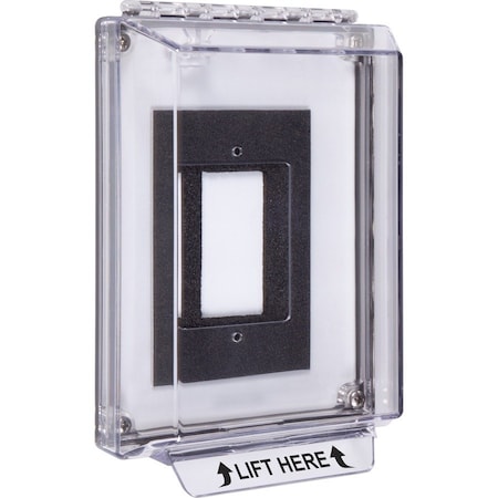 Safety Technology International Universal Stopper Cover, Polycarbonate, Flush Mount, 5 1/2 in W x 8 1/8 in H x 2 1/8 in D, Clear STI-14300NC