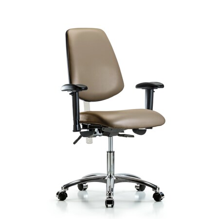 Blue Ridge Ergonomics Vinyl Clean Room Chair, Adjustable Arms BR-NCR-VDHCH-MB-CR-T1-A1-CC-8809