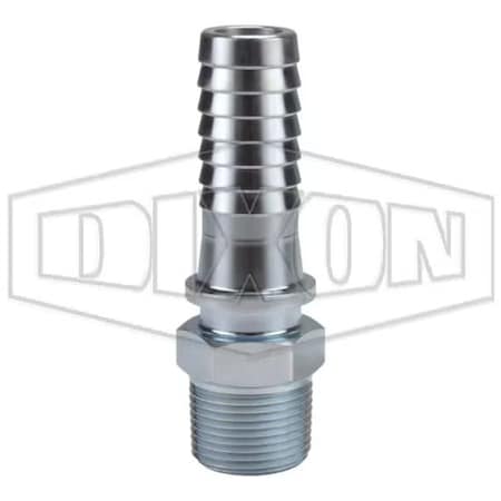 Dixon 3500 Nipple, 3/4 x 1 In, MNPT x Hose Shank, Steel, Zinc Plated, Domestic 3516