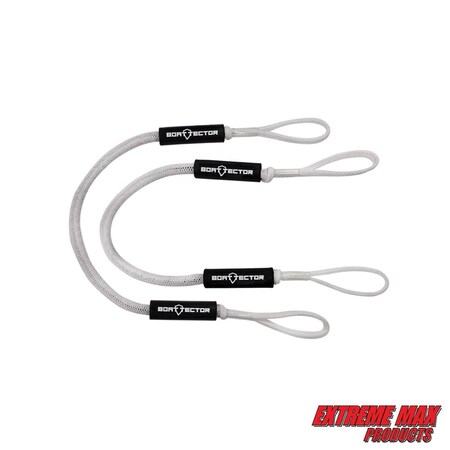 Extreme Max Extreme Max 3006.2565 BoatTector Bungee Dock Line Value 2-Pack - 4', White 3006.2565