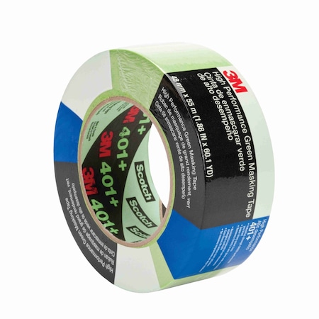 3M Painter's Tape, 48 mm W x 55 m L, 6.7 mil Thick, Green, Rubber Adhesive 401+