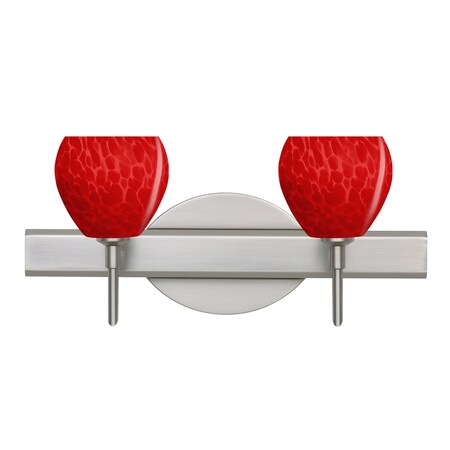 Besa Lighting Besa, Tay Tay Vanity, Red Cloud, Satin Nickel Finish, 2x40W G9 base 2SW-5605RC-SN