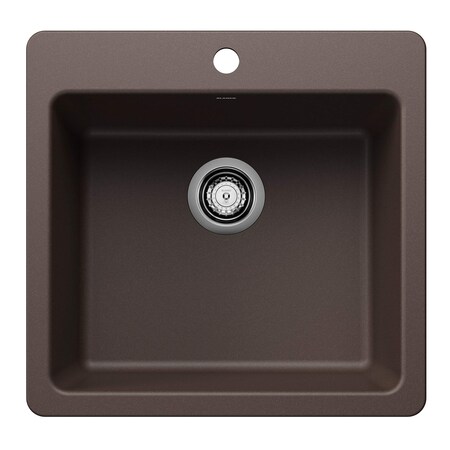 Blanco Liven SILGRANIT 21in Single Bowl Dual Mount Kitchen Sink - Caf 443231