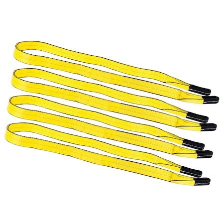 Mytee Products 1 inx6 ft Web Listing Sling 3200 # WLL Vertical Tow Lift Strap Falt Eyelet 2-Ply, 4PK EERSL-16x4