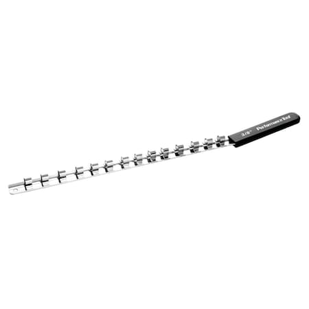 Perform Tool Socket Storage Rail 3/8 In Drive; 18 In Length; Wall Mounting; Chrome Plated; Single W38000