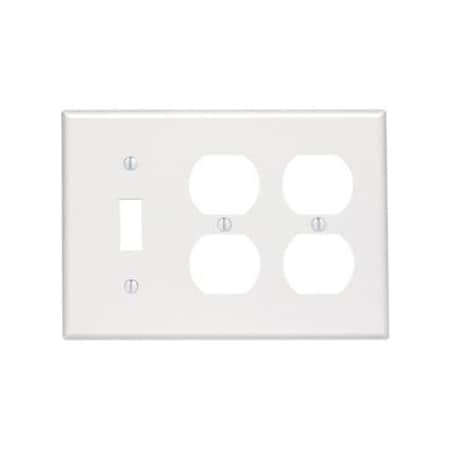 Leviton Combination Wallplate, Standard Size, Gang 3, White 88047