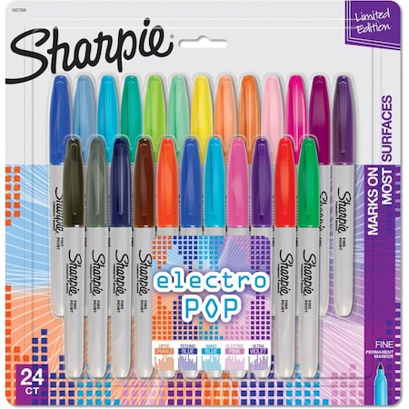 Sanford Permanent Marker, Multi, Fine Bullet Tip, 24 PK 1927350