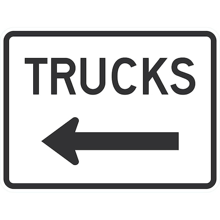 Trucks <----, 24x18, High Intensity Prismatic, White