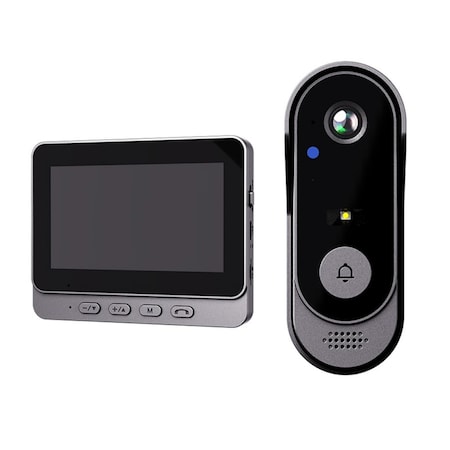 Wrightmaster Wired Plug-in Doorbell Camera with Chime, Night Vision, Audio Recording, IP66, Black ZR-X8