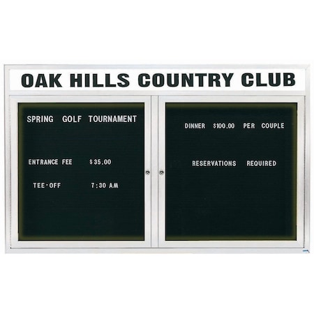 Aarco Illuminated Outdoor Enclosed Directory w/ Al Frame Header, Powder Coated White, 36''Hx60''W OADC3660HIW