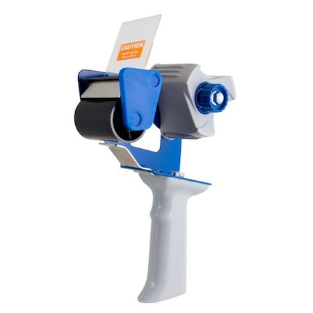 Intertape Tape Dispenser, 2 in Max. Tape Width, 3 in Tape Core Dia., Pistol, Plastic, Steel, Blue DISPCST