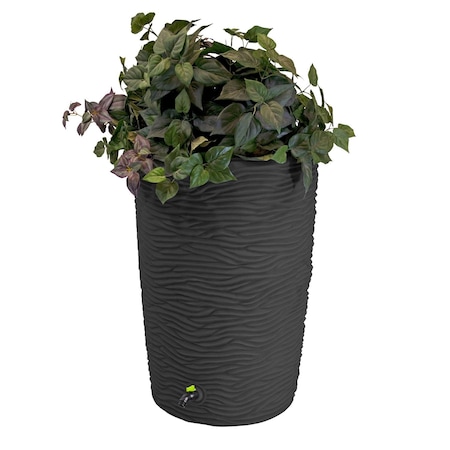 Good Ideas Impressions Eco Palm 50 Gallon Rain Saver - Contains Recycled Material GI-REC-L50-BLK