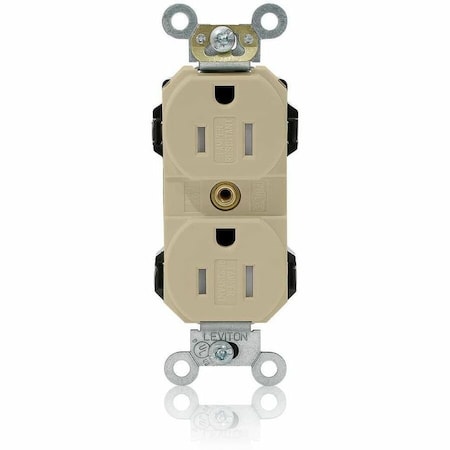 Leviton Straight Blade Receptacle, 5-15R, 15 A, 125V AC, Self-Grounded MT562-SI